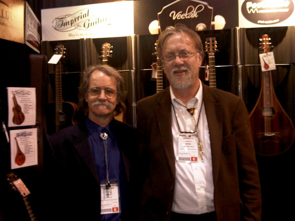 Greg and Arnie in front of the Great Wall of ARF's at The NAMM Show